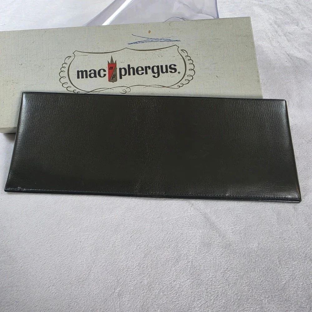 Vintage Macphergus Amity Director Long Wallet Firenze Cowhide Green Leather Box